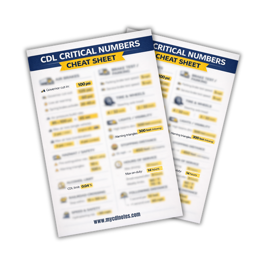 CDL CRITICAL NUMBERS CHEAT SHEET